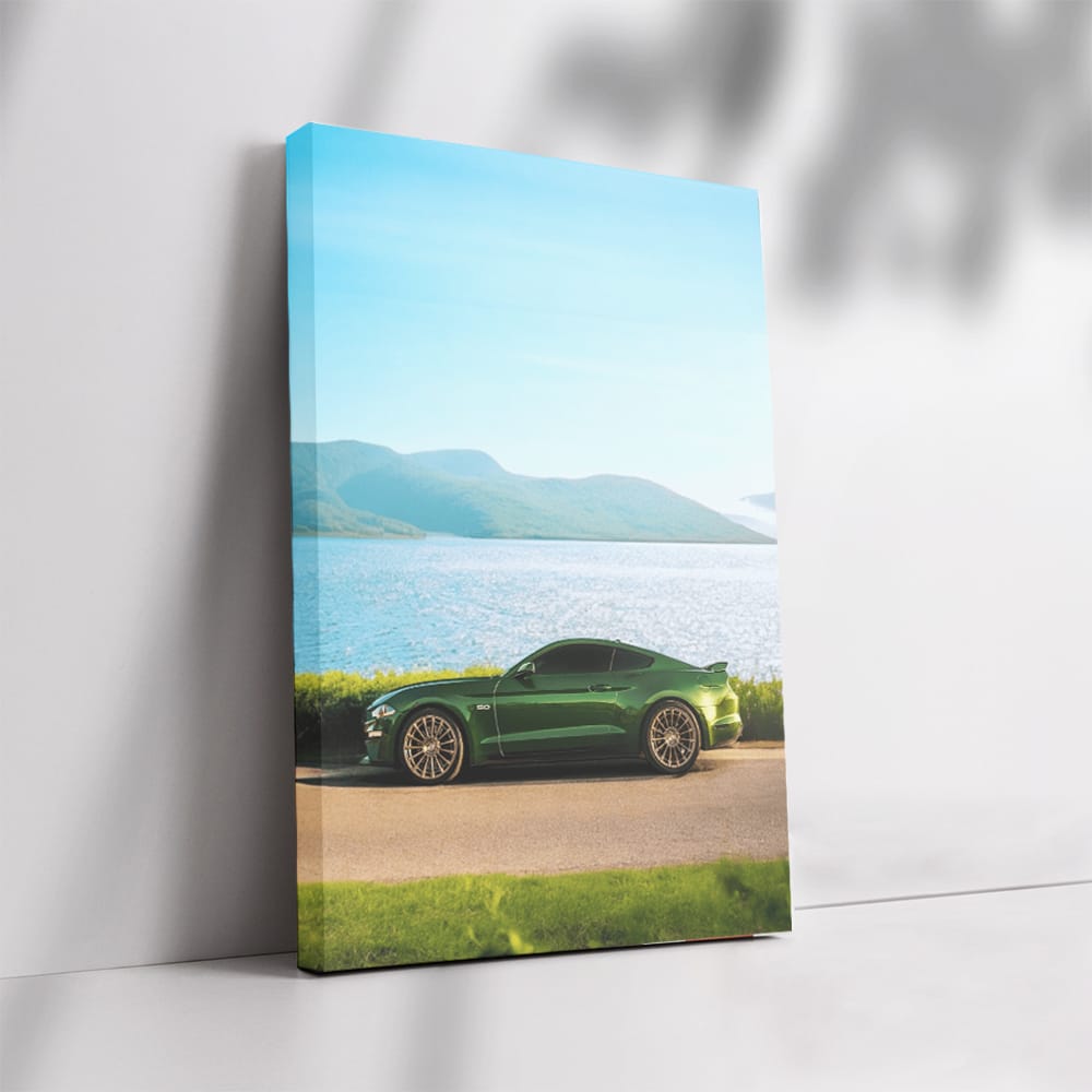 Mustang in Lush Green Nature - Thrilling Power and Elegance