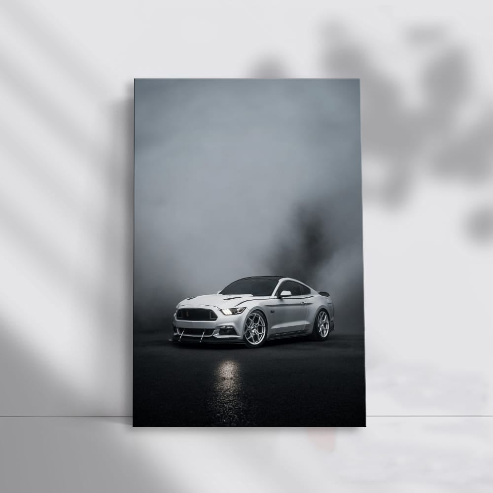 Grey Mustang Enveloped in Fog - Classic Powerhouse
