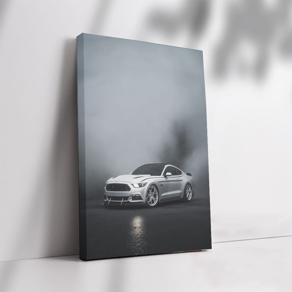 Grey Mustang Enveloped in Fog - Classic Powerhouse
