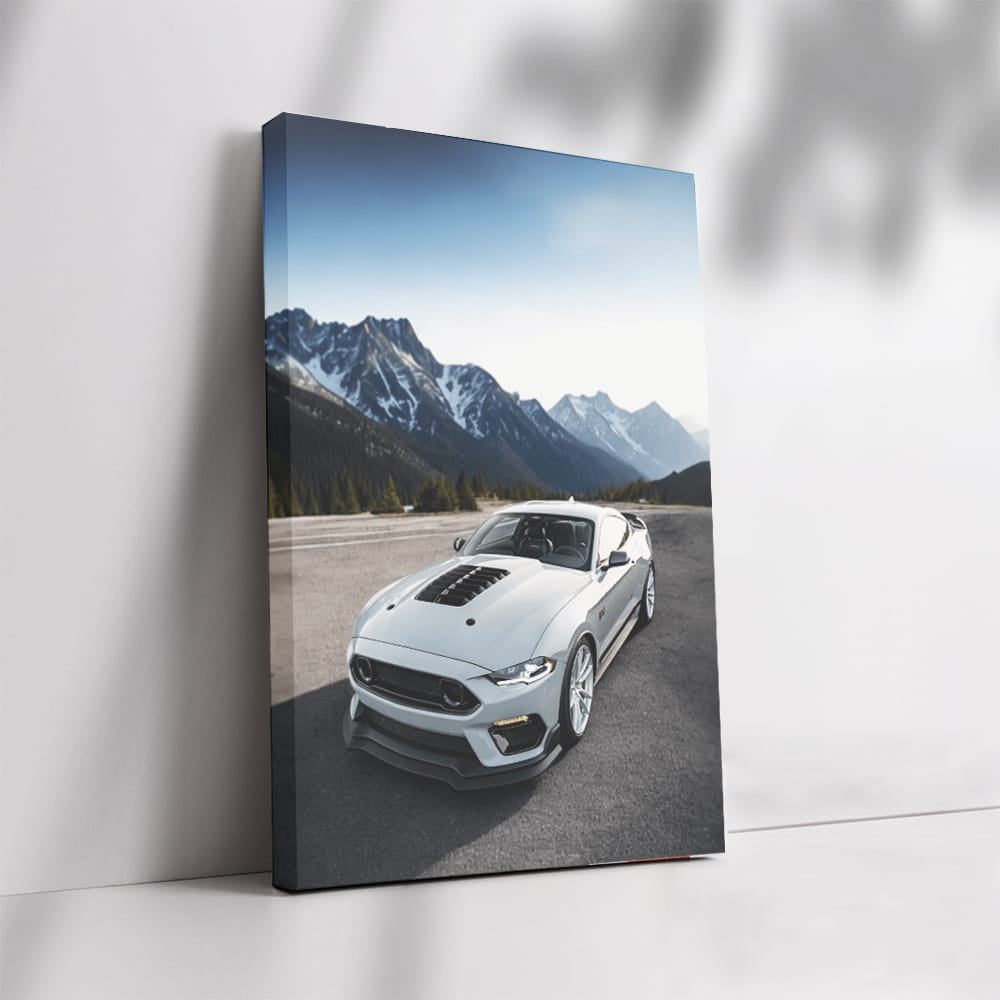 Grey Mustang Conquers Mountain Roads - Power Unleashed