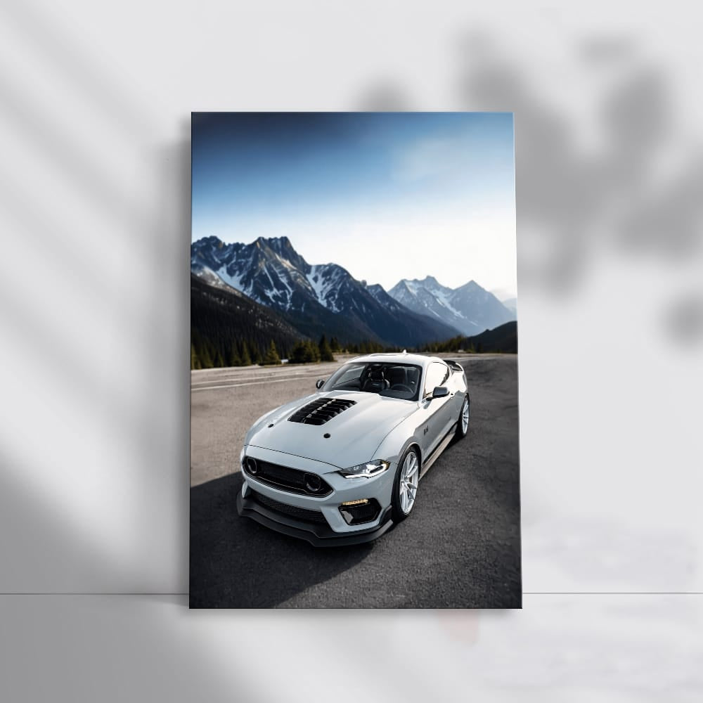 Grey Mustang Conquers Mountain Roads - Power Unleashed