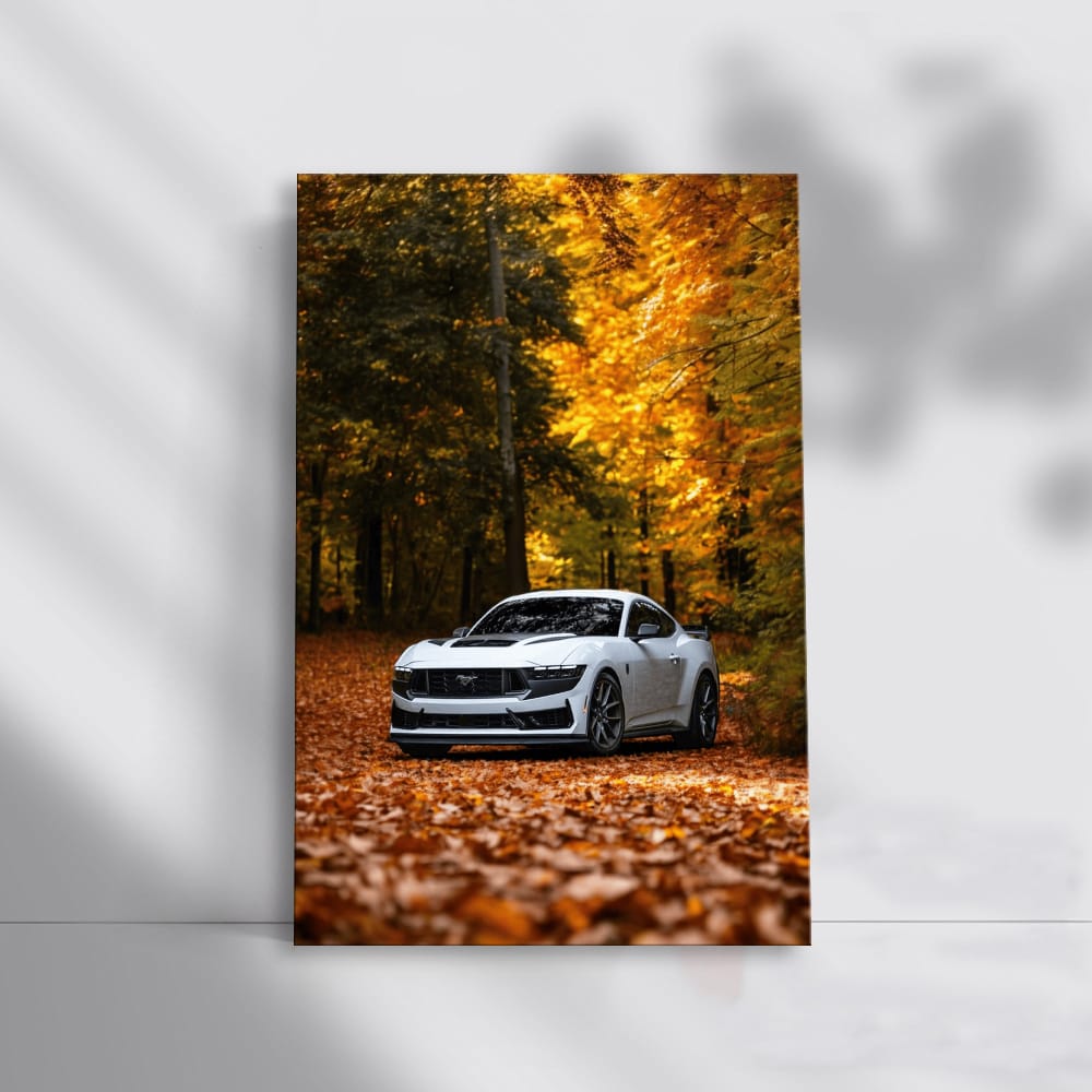 Mustang Roams Autumn Woods - Classic Icon
