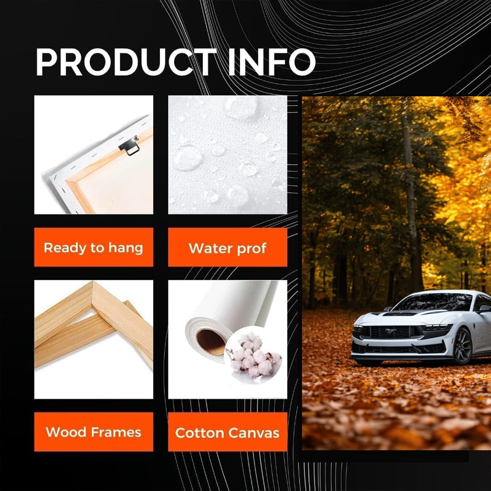 Mustang Roams Autumn Woods - Classic Icon