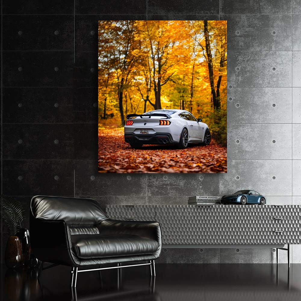 Autumn Forest Mustang - Power and Elegance in Motion