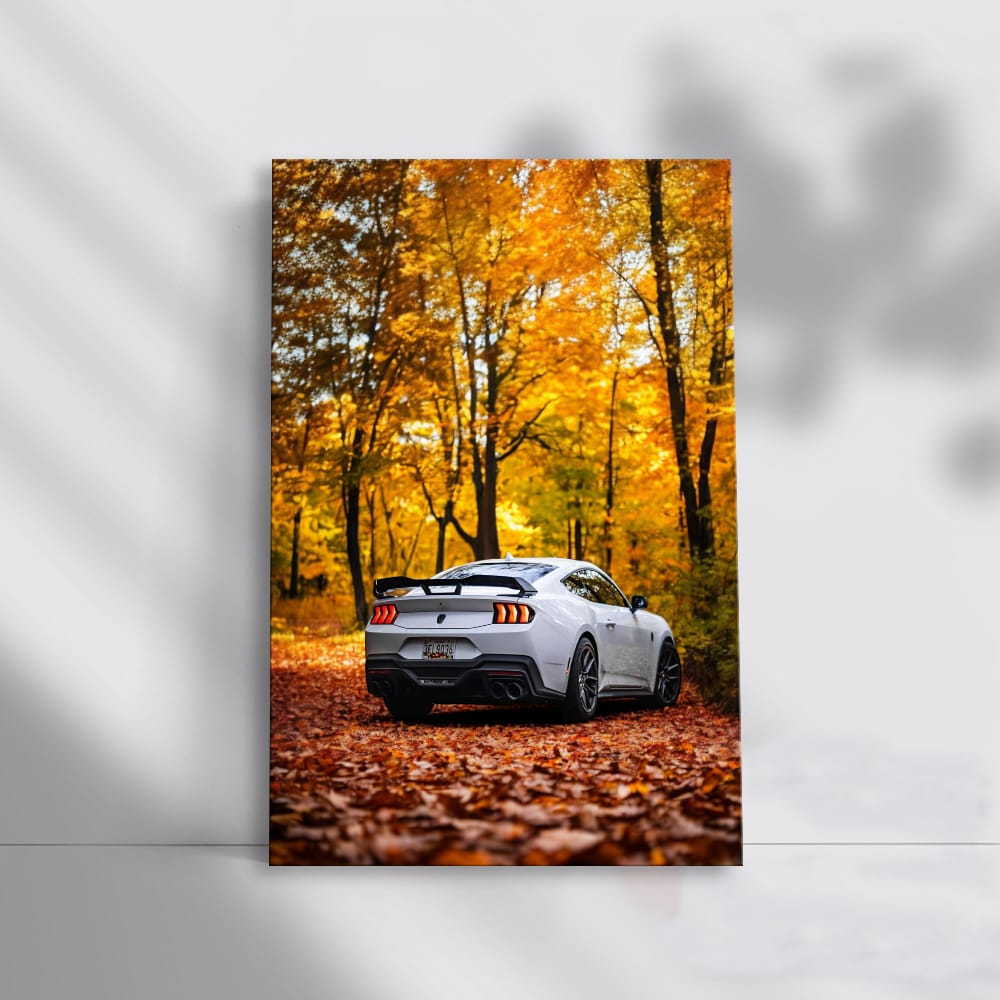 Autumn Forest Mustang - Power and Elegance in Motion
