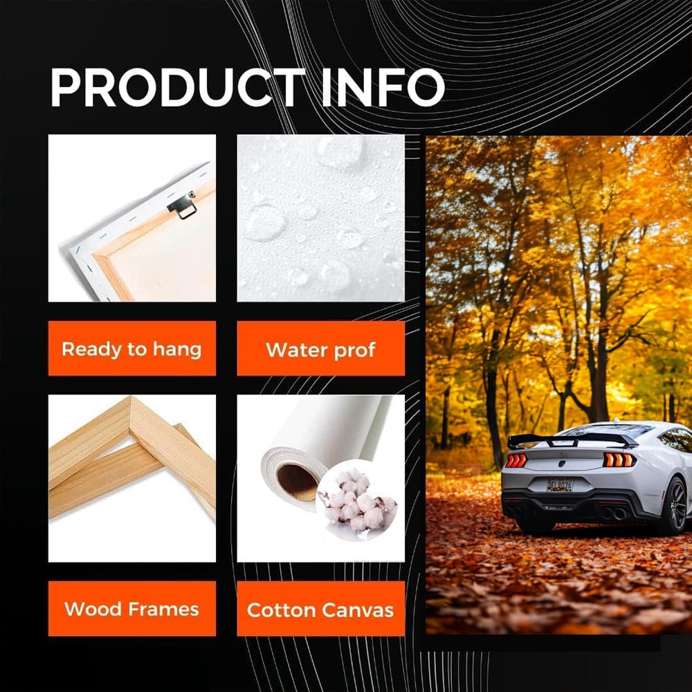 Autumn Forest Mustang - Power and Elegance in Motion