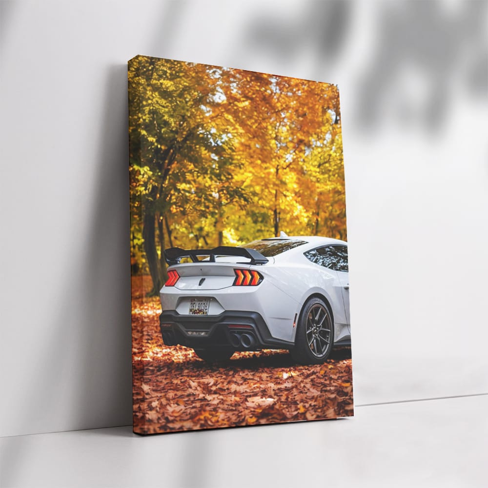 Mustang Roaming Through Autumn Woods - Wild and Free
