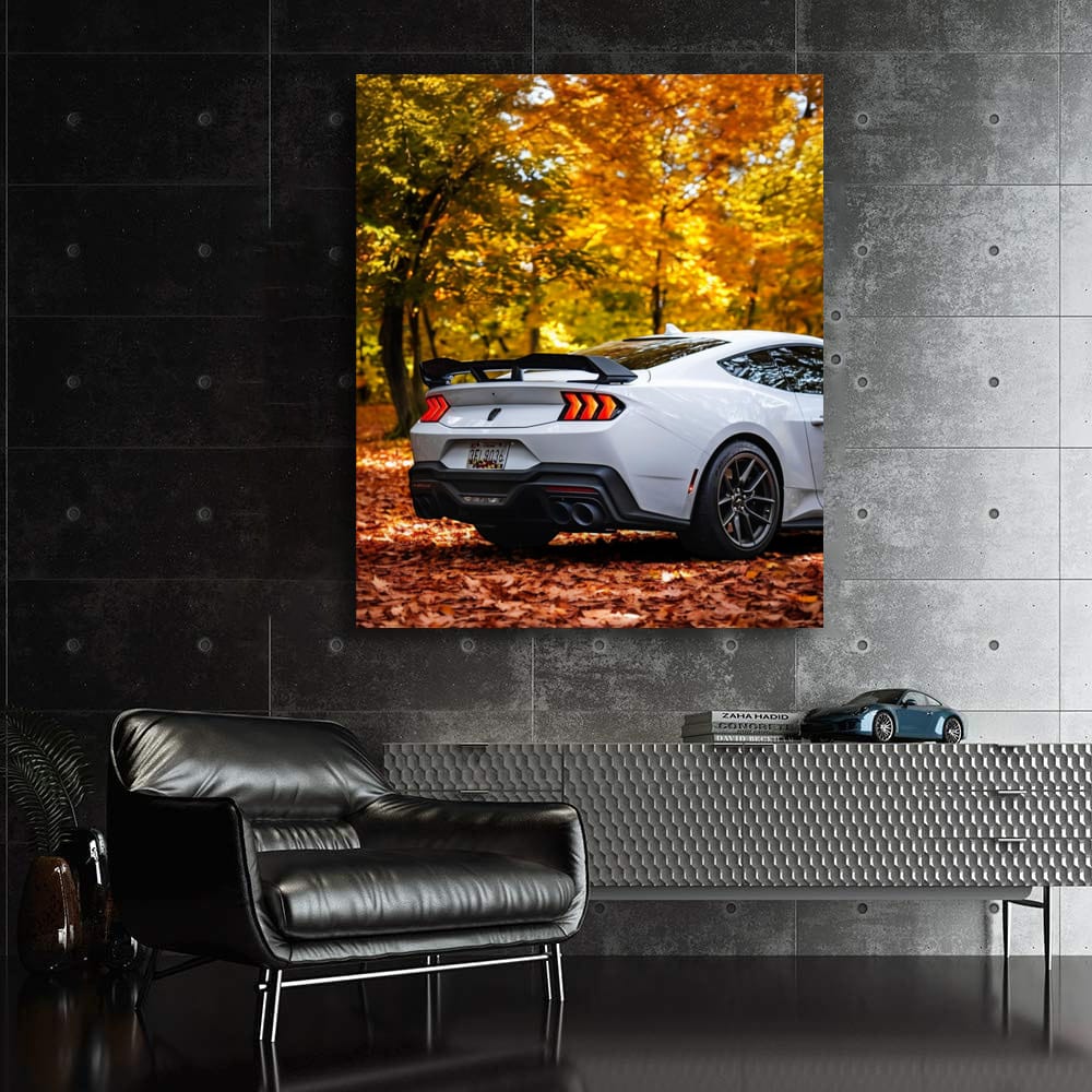 Mustang Roaming Through Autumn Woods - Wild and Free