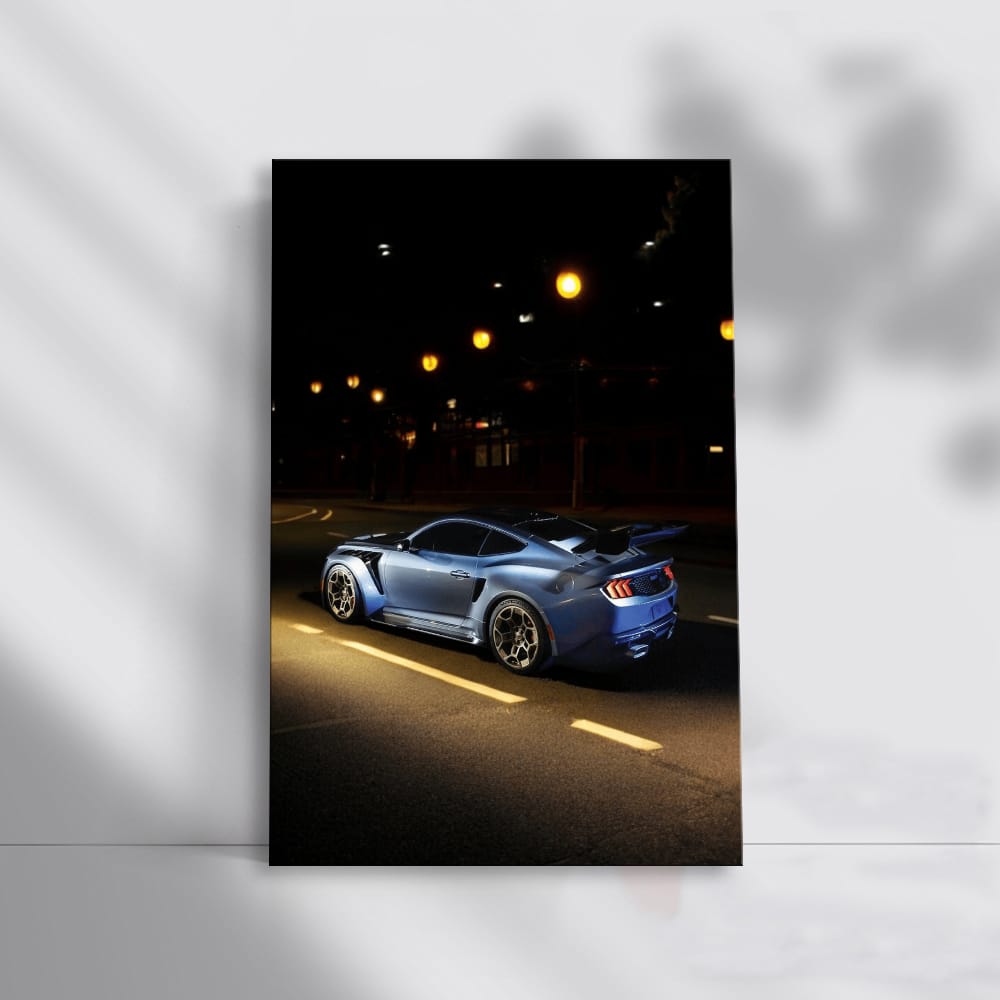 Nighttime Road Mustang - Speed and Elegance Unleashed