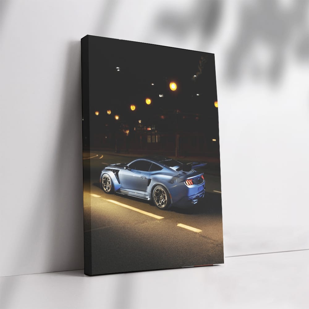 Nighttime Road Mustang - Speed and Elegance Unleashed