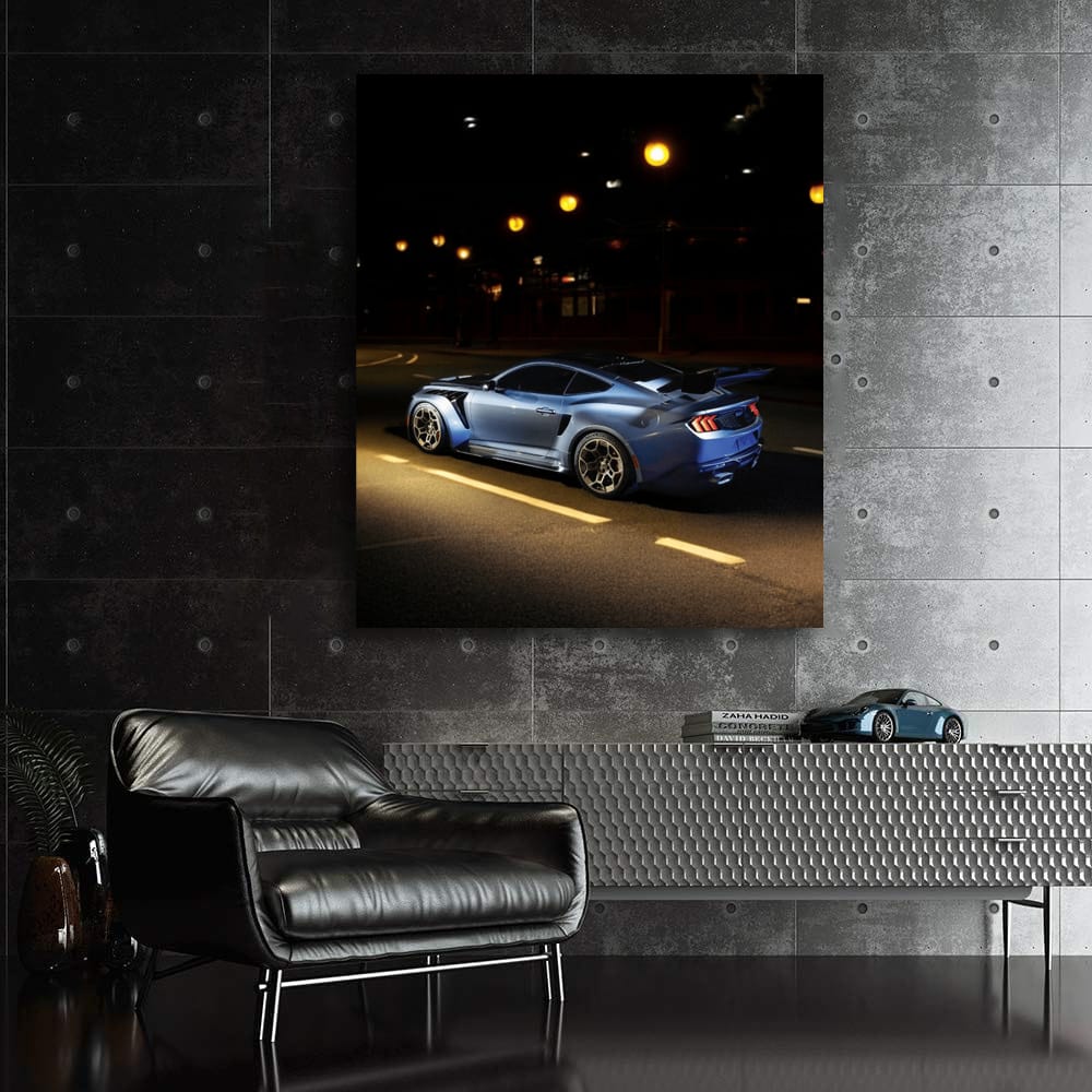 Nighttime Road Mustang - Speed and Elegance Unleashed