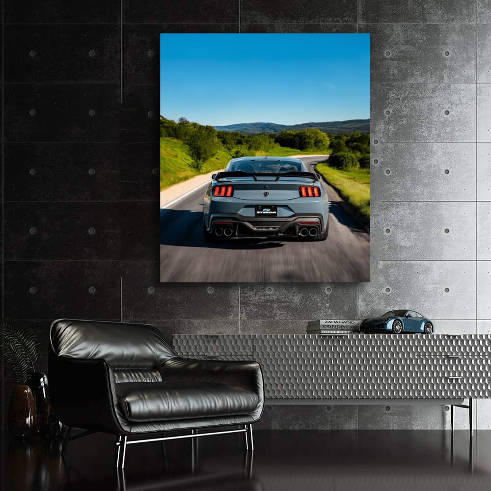Mustang Cruising Highway - Iconic Speedster in Motion