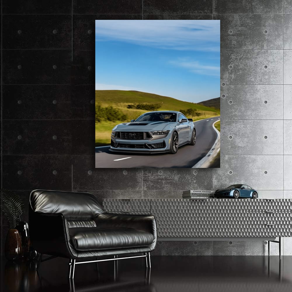 Mustang on Open Road - Power, Speed, Freedom