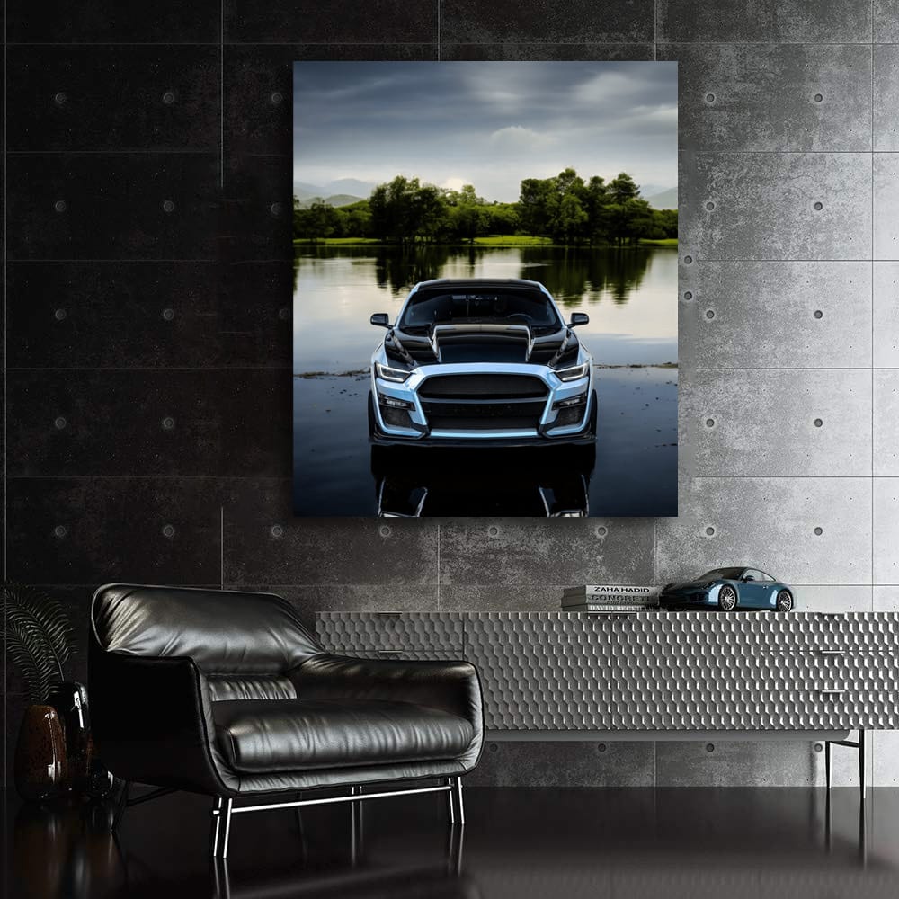 Mustang on Water - Dynamic Power and Elegance
