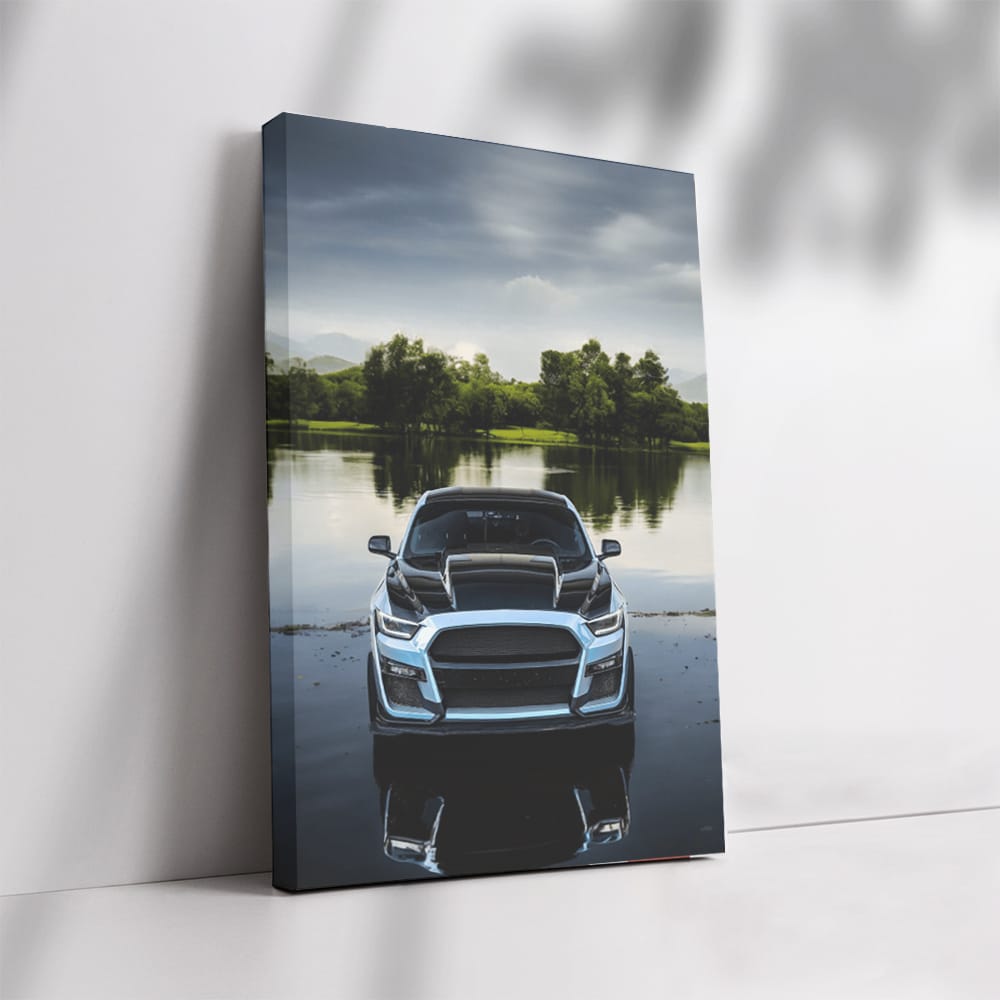 Mustang on Water - Dynamic Power and Elegance