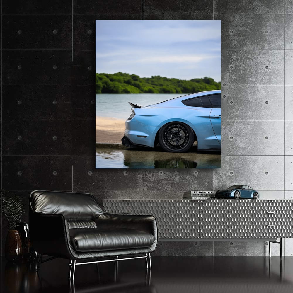 Mustang on Water - Dynamic Elegance in Motion