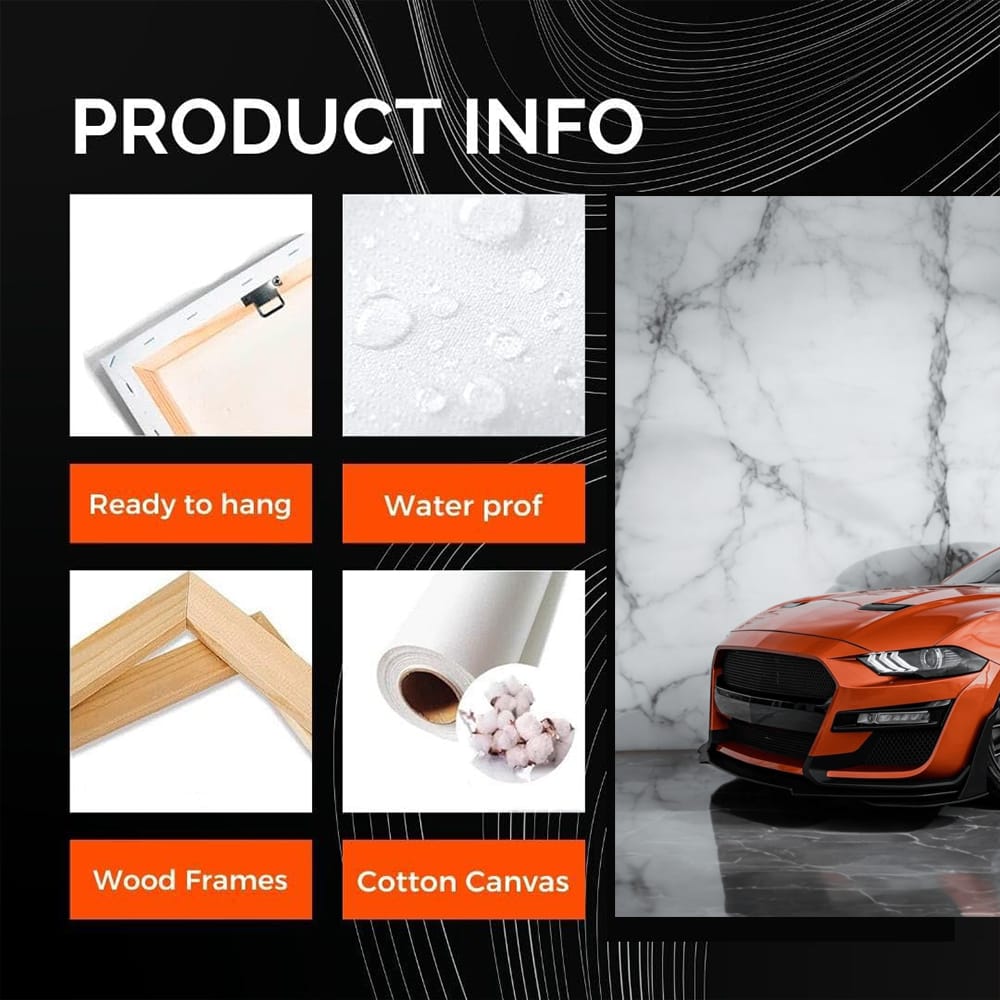 Mustang Orange Marble File - Sleek and Bold Ride