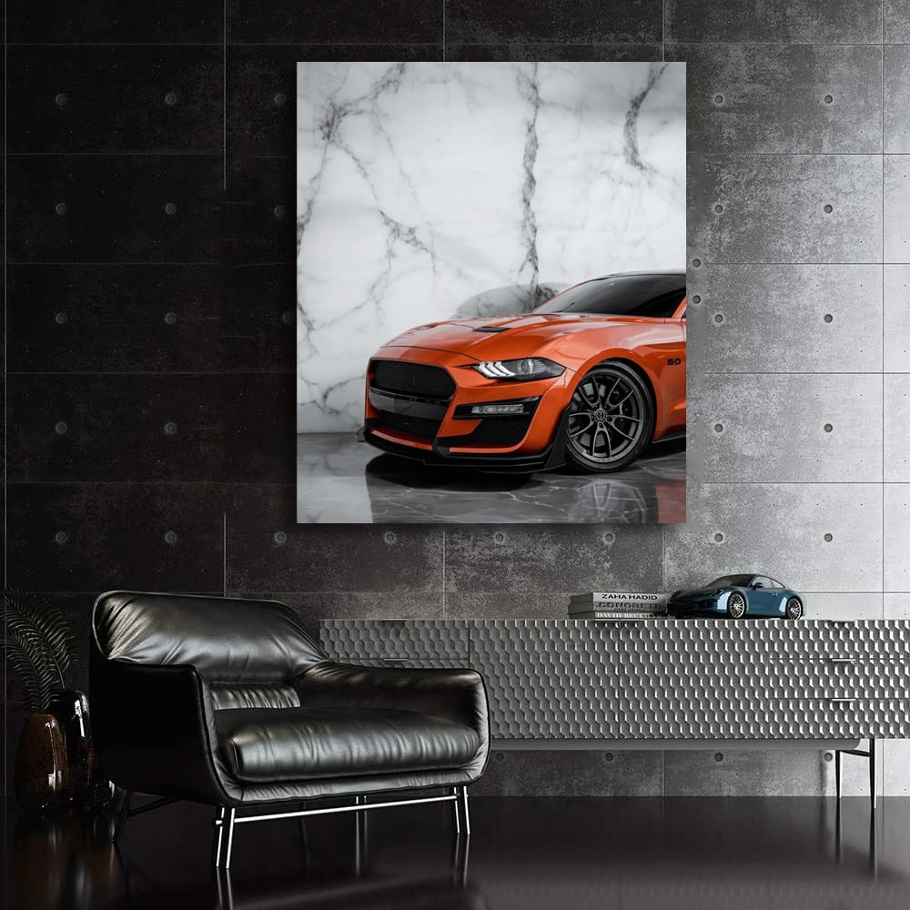 Mustang Orange Marble File - Sleek and Bold Ride
