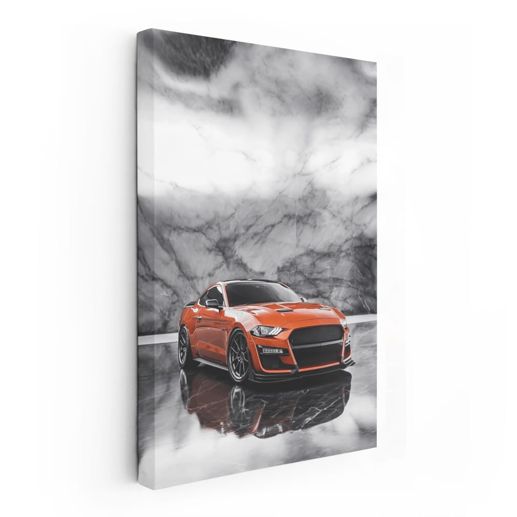 Orange Marble Mustang File - Bold and Dynamic Ride