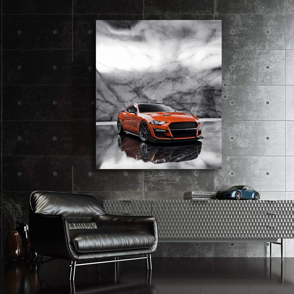 Orange Marble Mustang File - Bold and Dynamic Ride