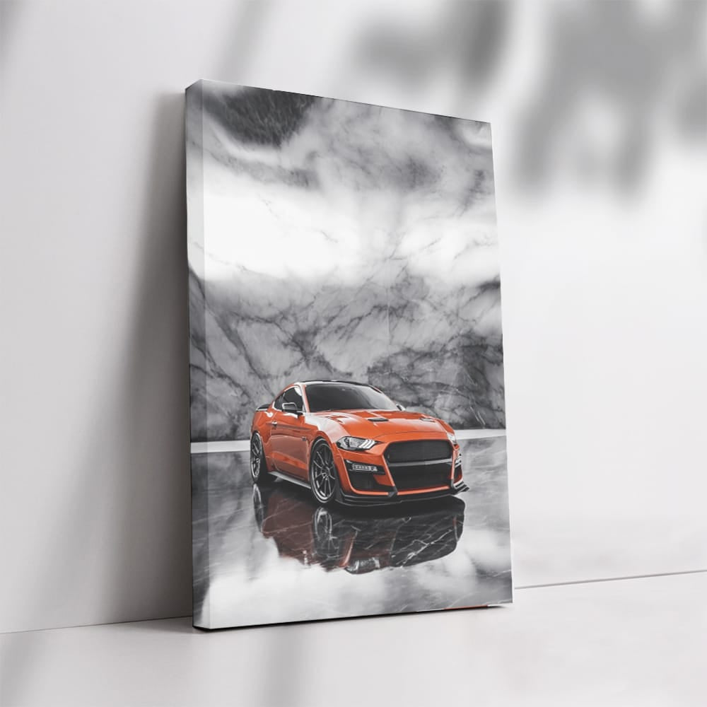 Orange Marble Mustang File - Bold and Dynamic Ride