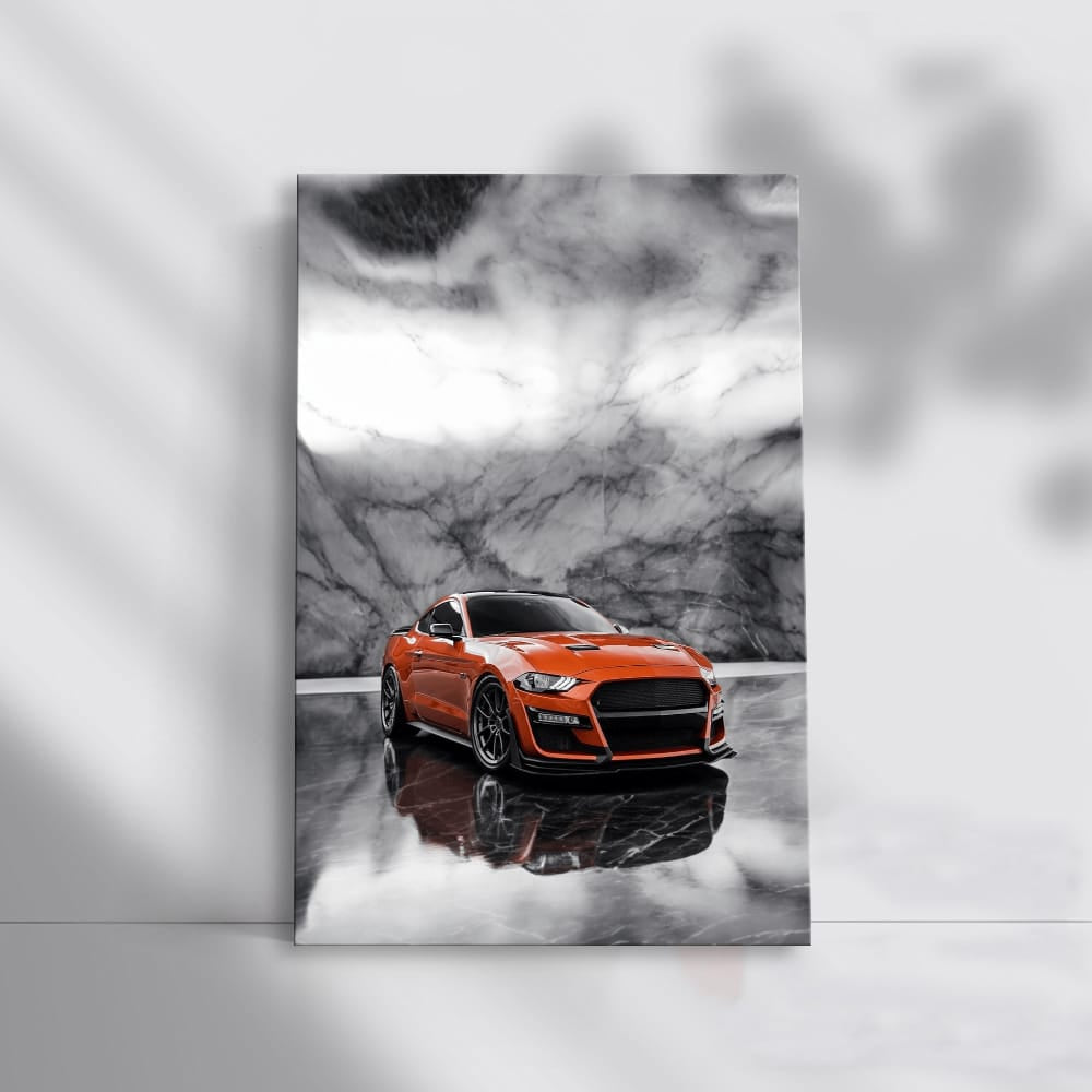 Orange Marble Mustang File - Bold and Dynamic Ride