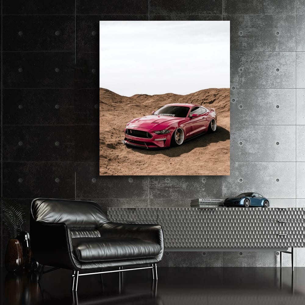 Pink Mustang in Mountains - Bold Adventure
