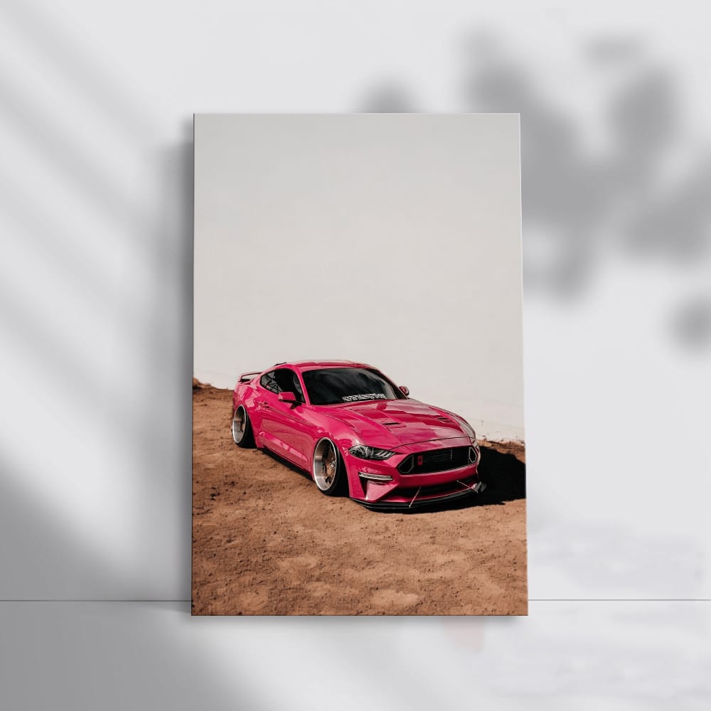 Pink Mustang Roams Mountain Roads - Bold and Free