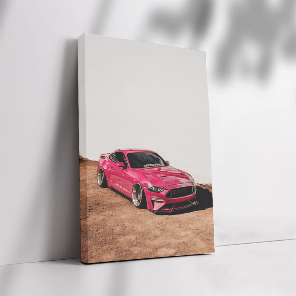 Pink Mustang Roams Mountain Roads - Bold and Free