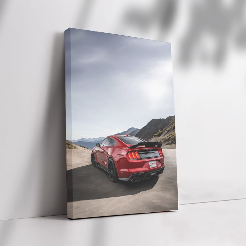 Red Mustang Conquers Mountain Roads - Power and Style