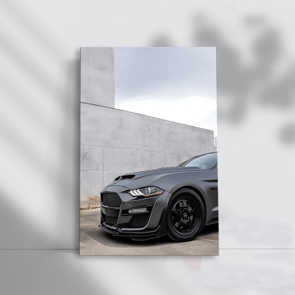 Mustang Shelby GT 500 Against Concrete Wall - Power Unleashed