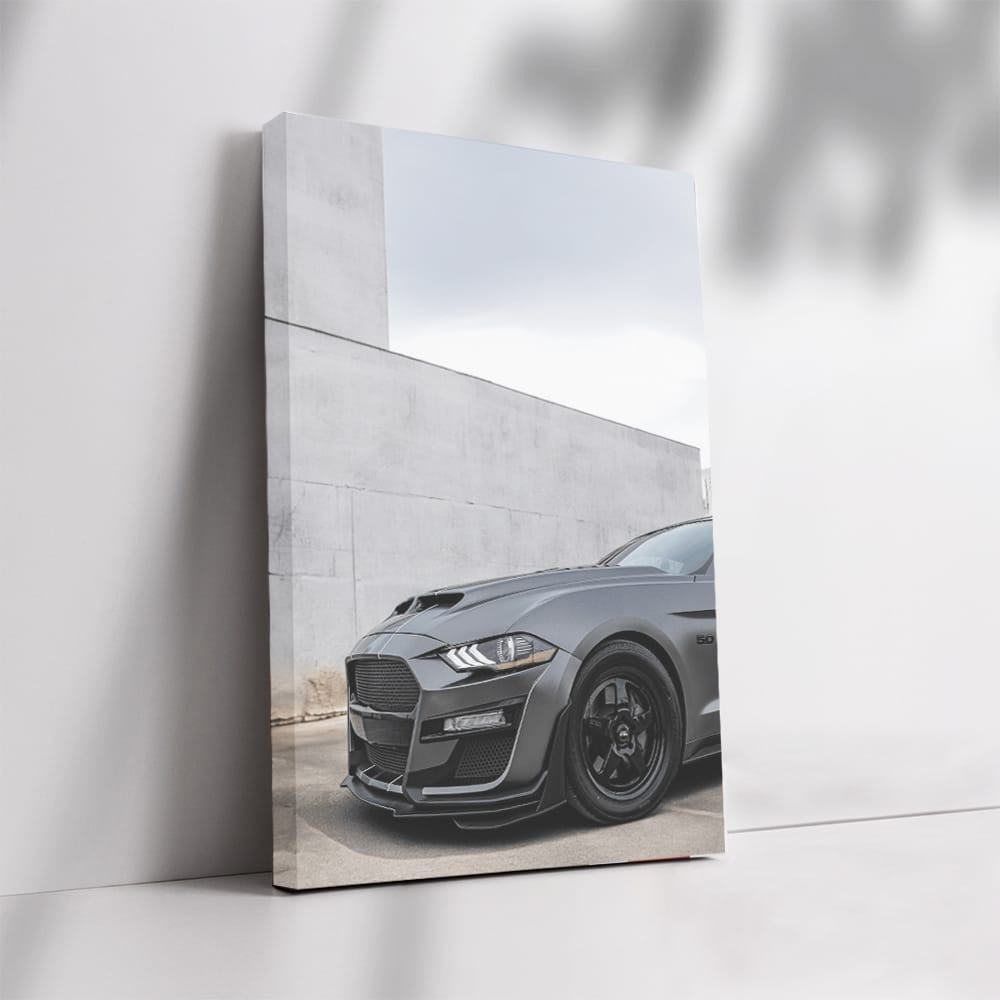 Mustang Shelby GT 500 Against Concrete Wall - Power Unleashed