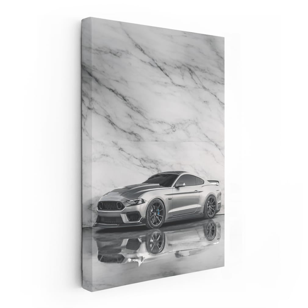 Silver Marble Mustang - Bold and Timeless Elegance