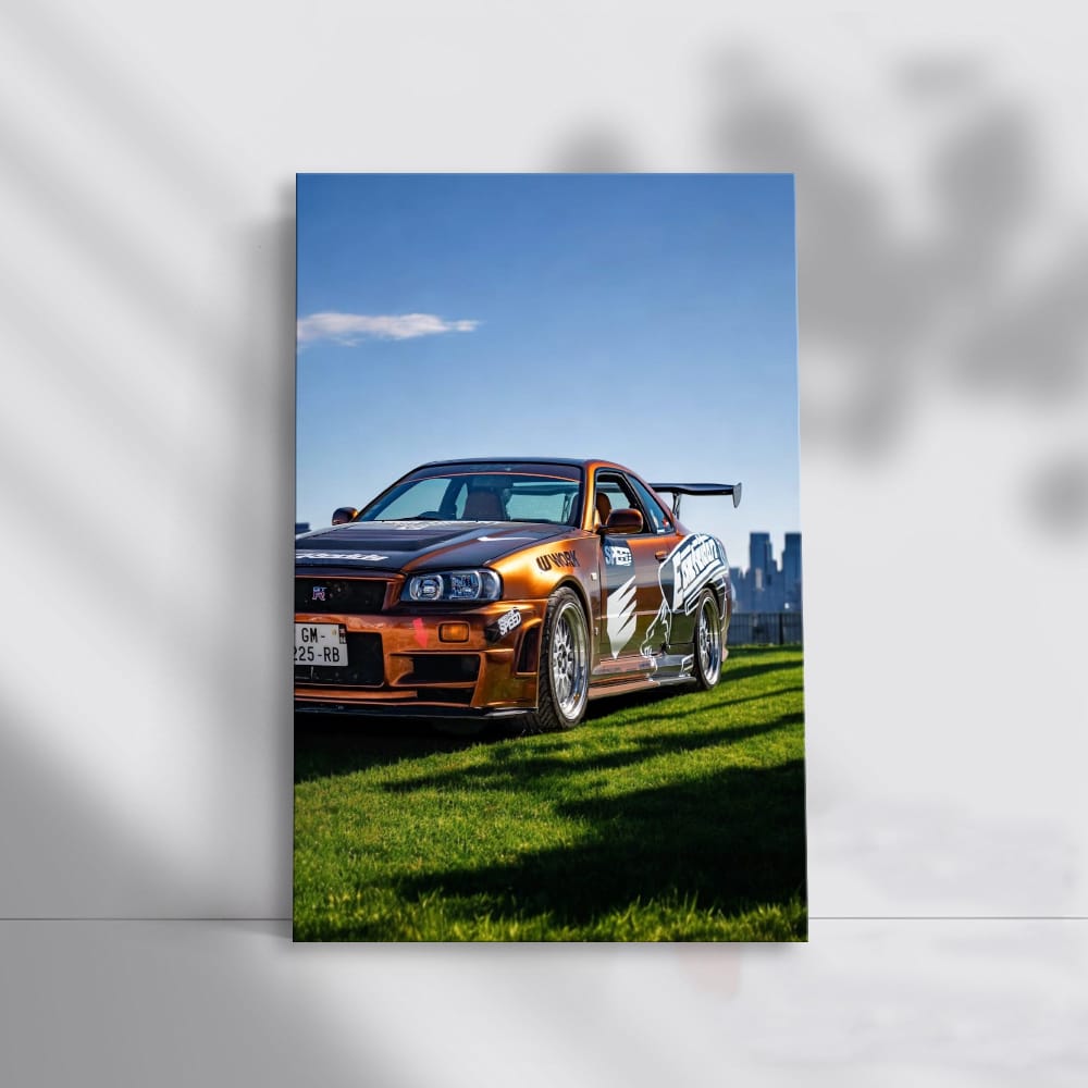 Nissan Skyline GT-R R34 with New York Skyline - Iconic Power