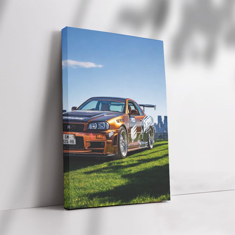 Nissan Skyline GT-R R34 with New York Skyline - Iconic Power