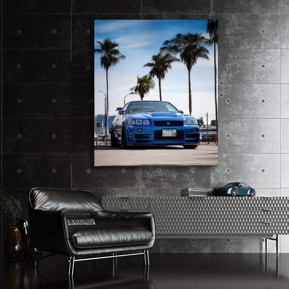 Nissan Skyline GT-R R34 Roaring Through Metropolis - Iconic Power