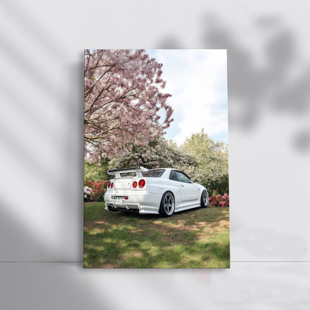 Nissan R34 GT-R Parked in Garden - Iconic Speed Legend