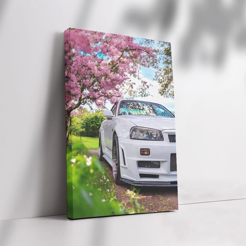 Nissan GT-R R34 among flowers - Legendary Icon