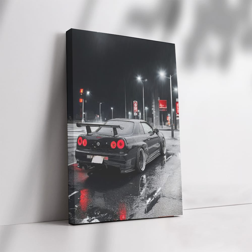Iconic Nissan Skyline GT-R R34 Shines in Rain - Legendary Performance