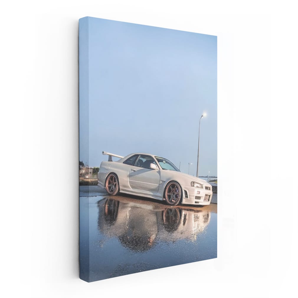 Nissan R34 GT-R Skyline in Rain - Iconic Performance Legend