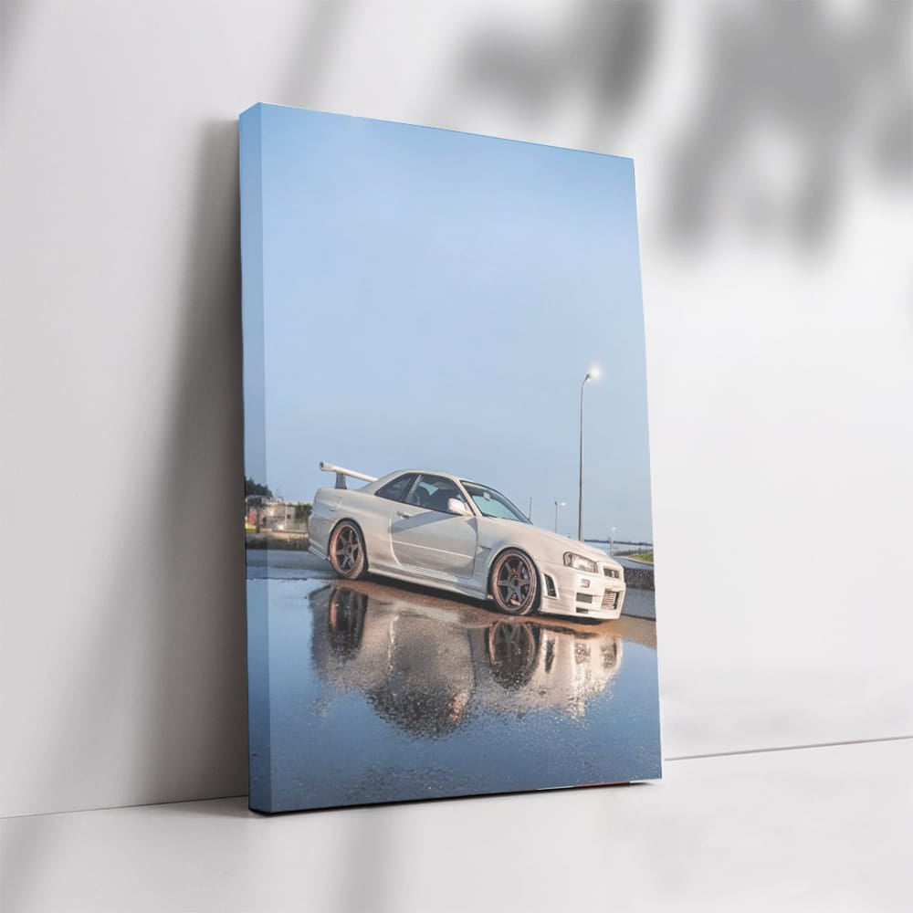 Nissan R34 GT-R Skyline in Rain - Iconic Performance Legend