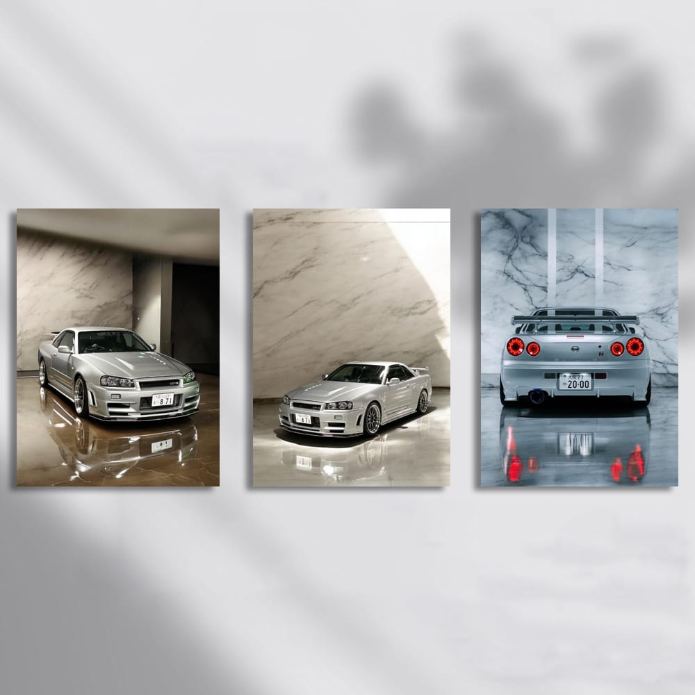 Nissan Skyline GT-R R34 Marble Set of 3