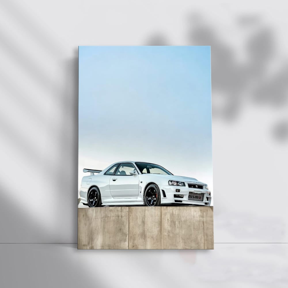 White Nissan Skyline GT-R R34 in Lot - Iconic Performance Legend