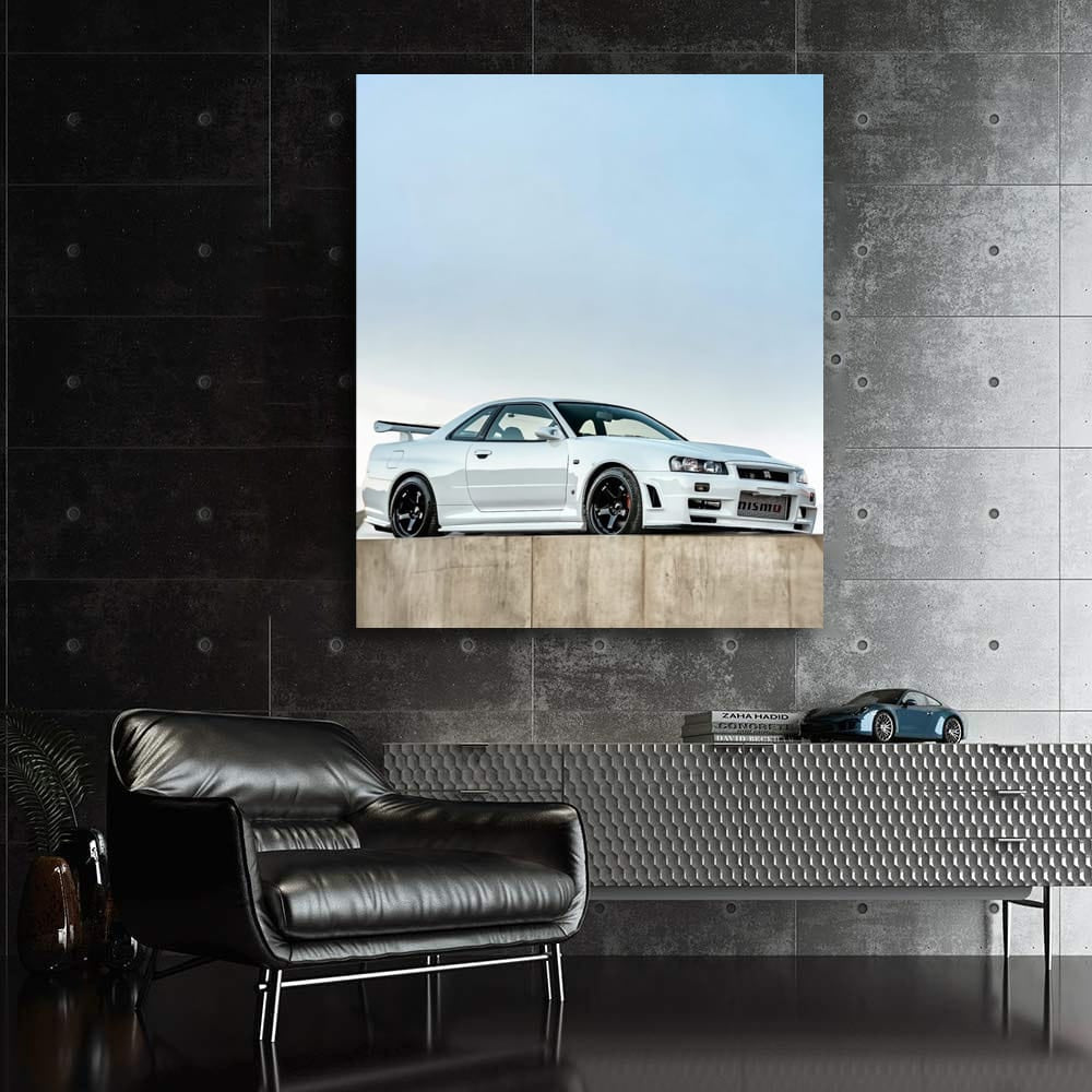 White Nissan Skyline GT-R R34 in Lot - Iconic Performance Legend