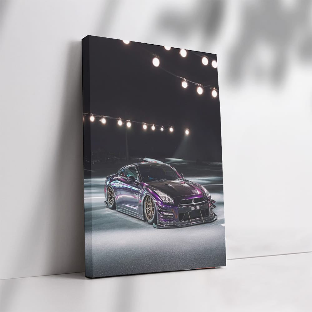 Nissan GT-R R35 Nighttime Parking Scene - Power and Elegance