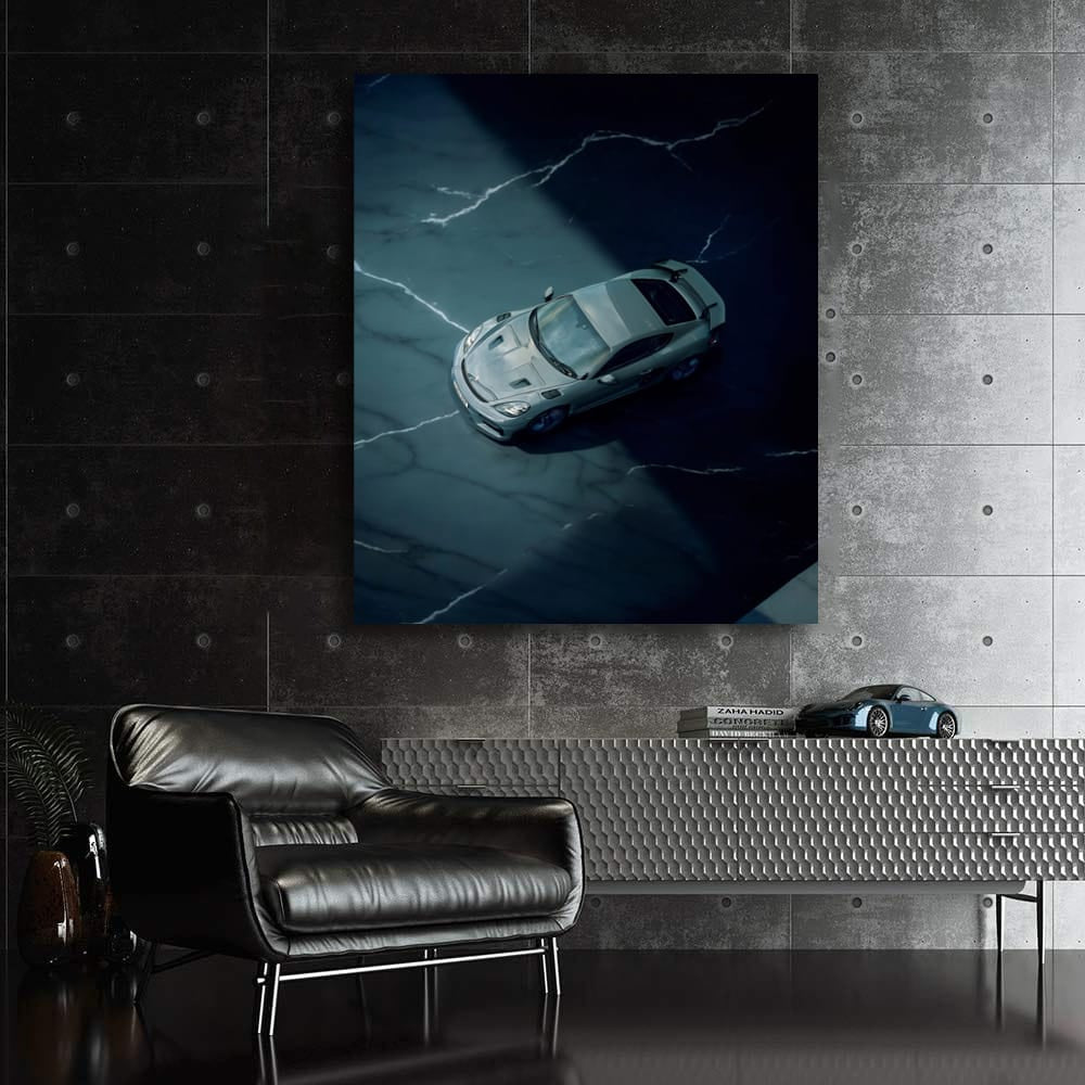 Porsche 718 Cayman Against Marble Backdrop - Speed and Elegance