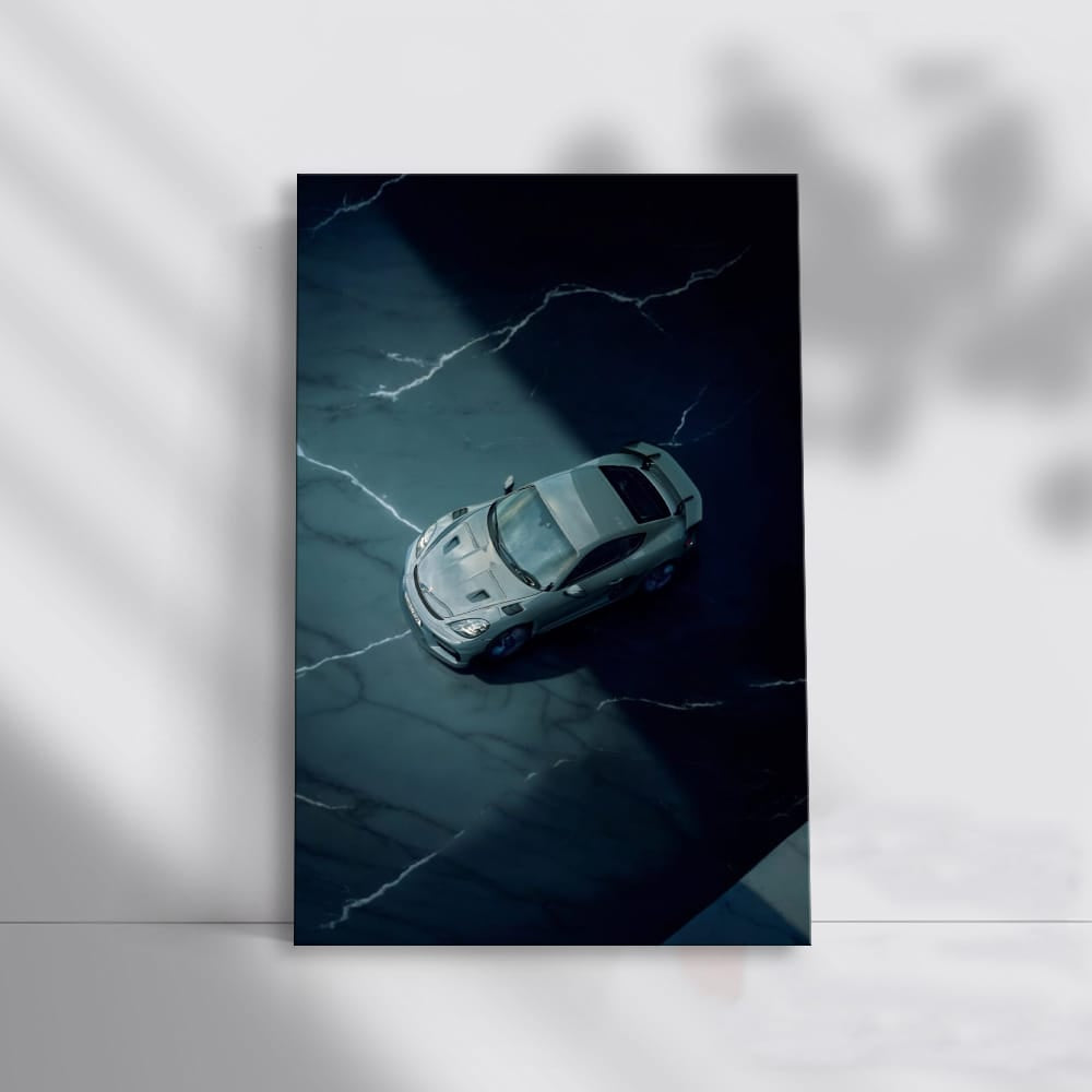 Porsche 718 Cayman Against Marble Backdrop - Speed and Elegance