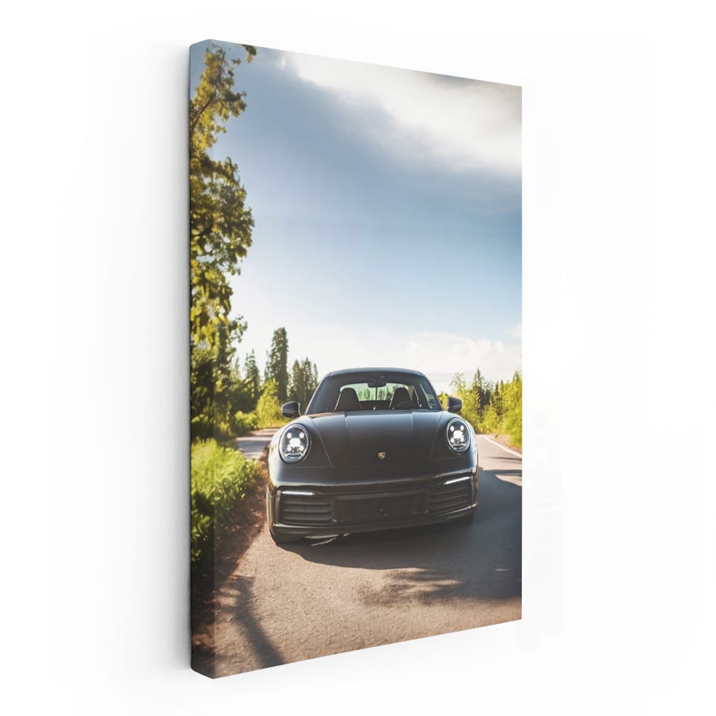 Sleek Black Porsche 911 Carrera S in Nature - Speed & Elegance