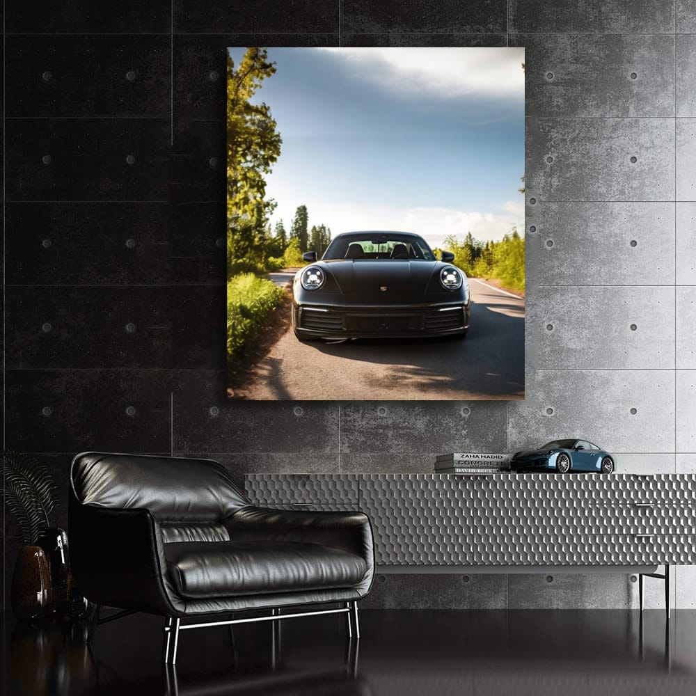 Sleek Black Porsche 911 Carrera S in Nature - Speed & Elegance