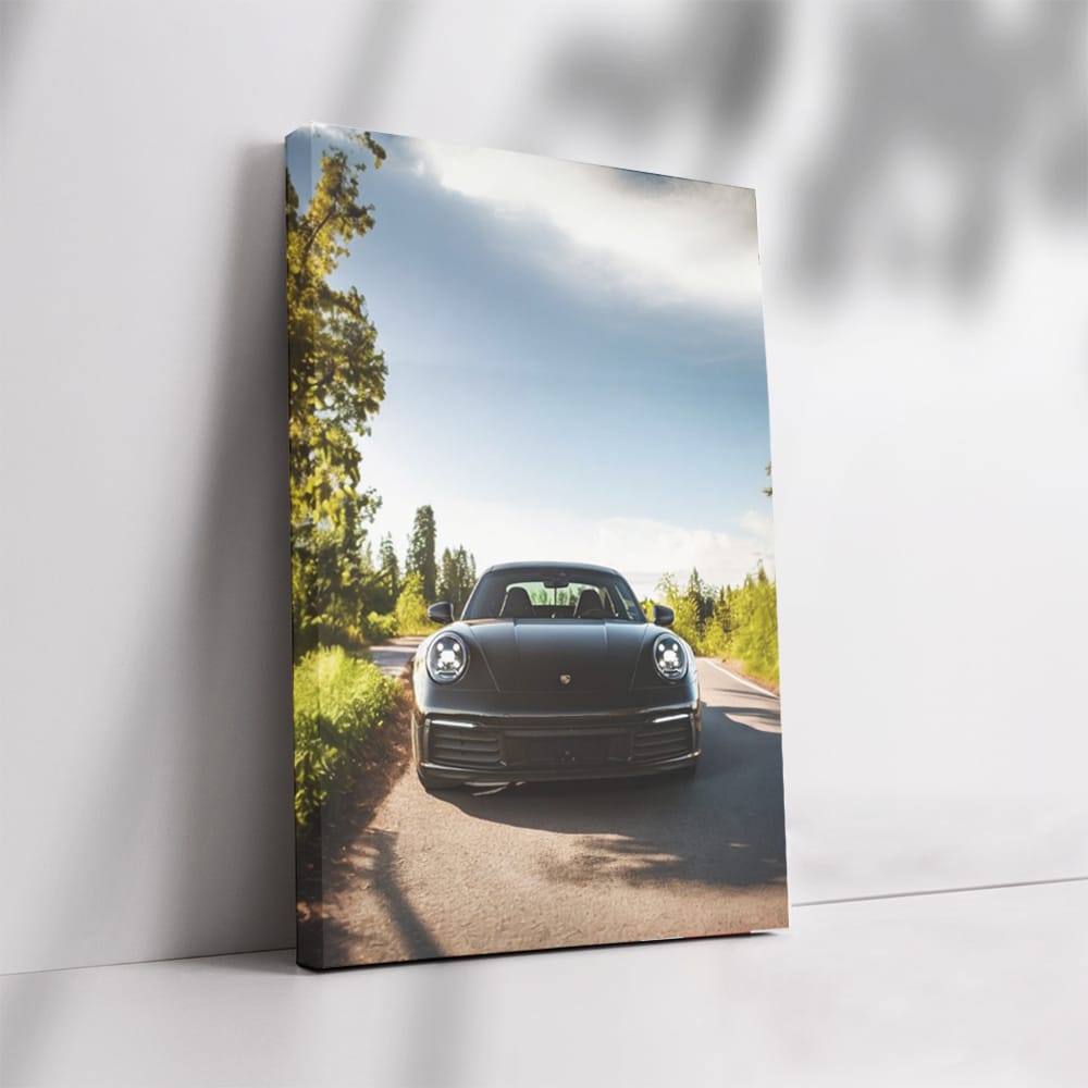 Sleek Black Porsche 911 Carrera S in Nature - Speed & Elegance
